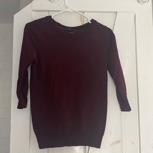 J.Crew burgundy crewneck sweater, size XS